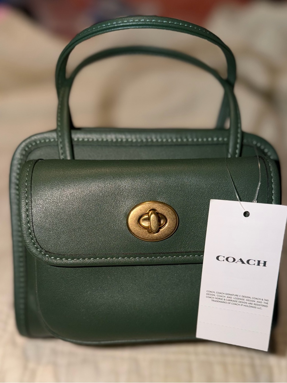 COACH Originals Hunter Green Glovetanned Leather Mini Safari Crossbody Bag